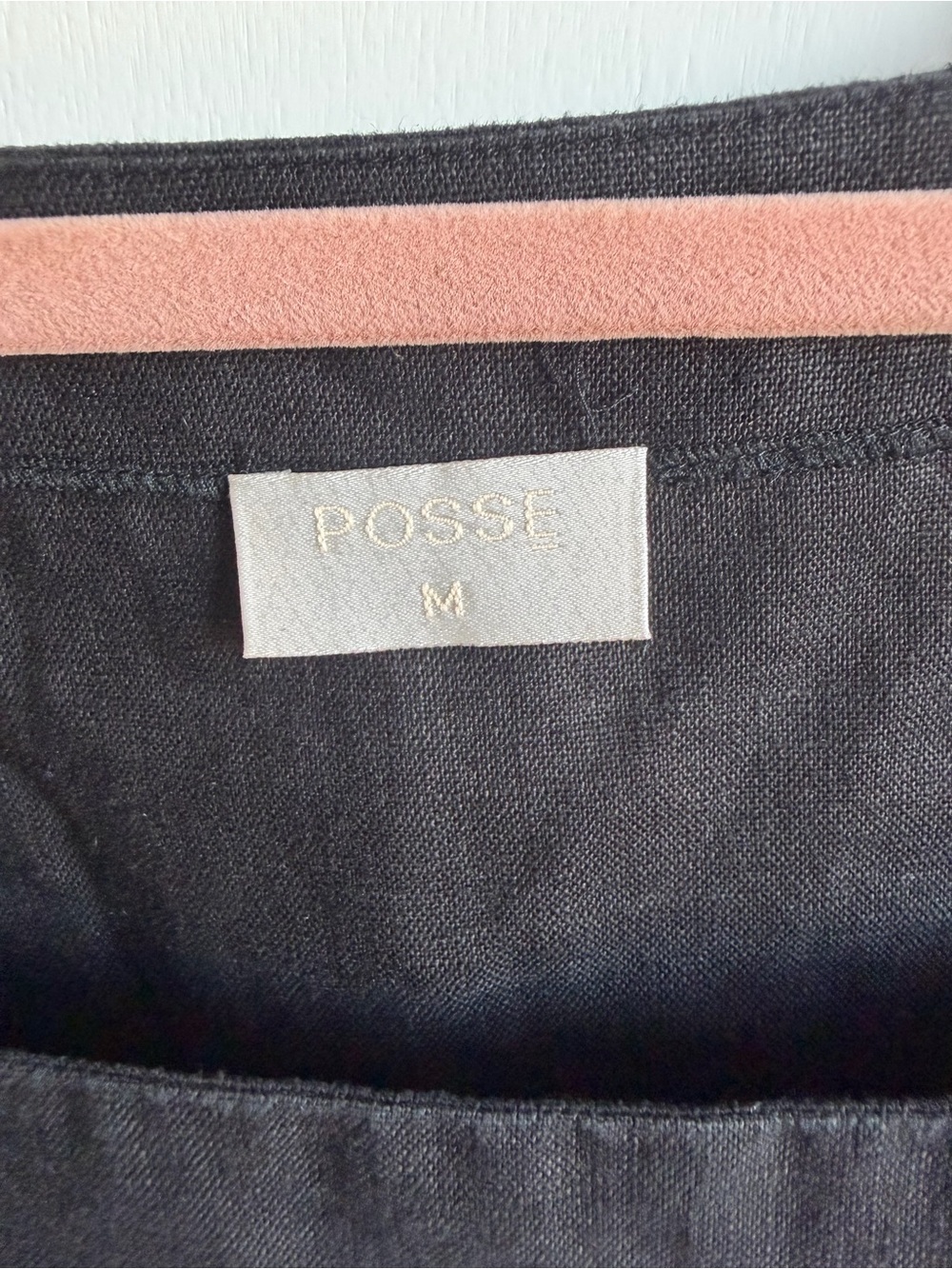 Posse Black Square-Neck Linen Crop Top - Picture 2 of 5